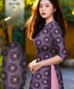 Vải áo dài hoa văn đều ad 11676