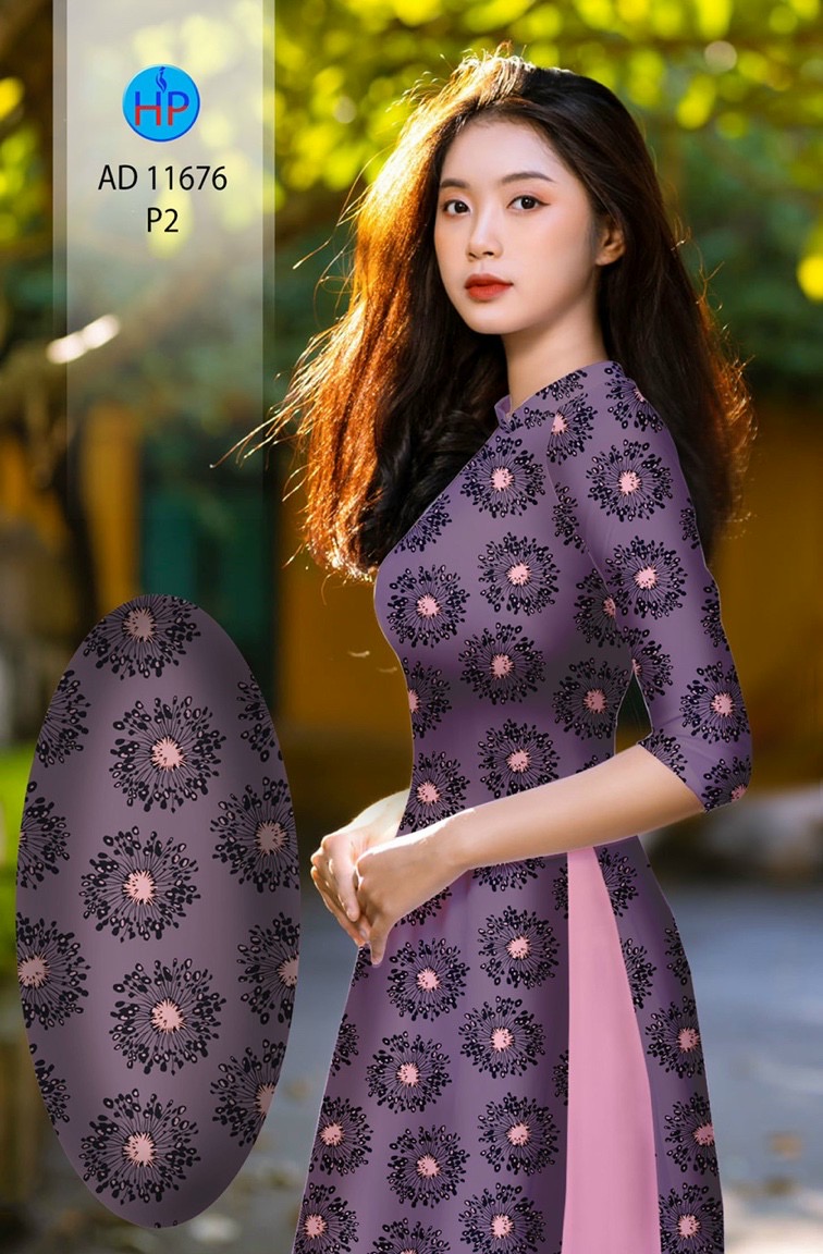Vải áo dài hoa văn đều ad 11676
