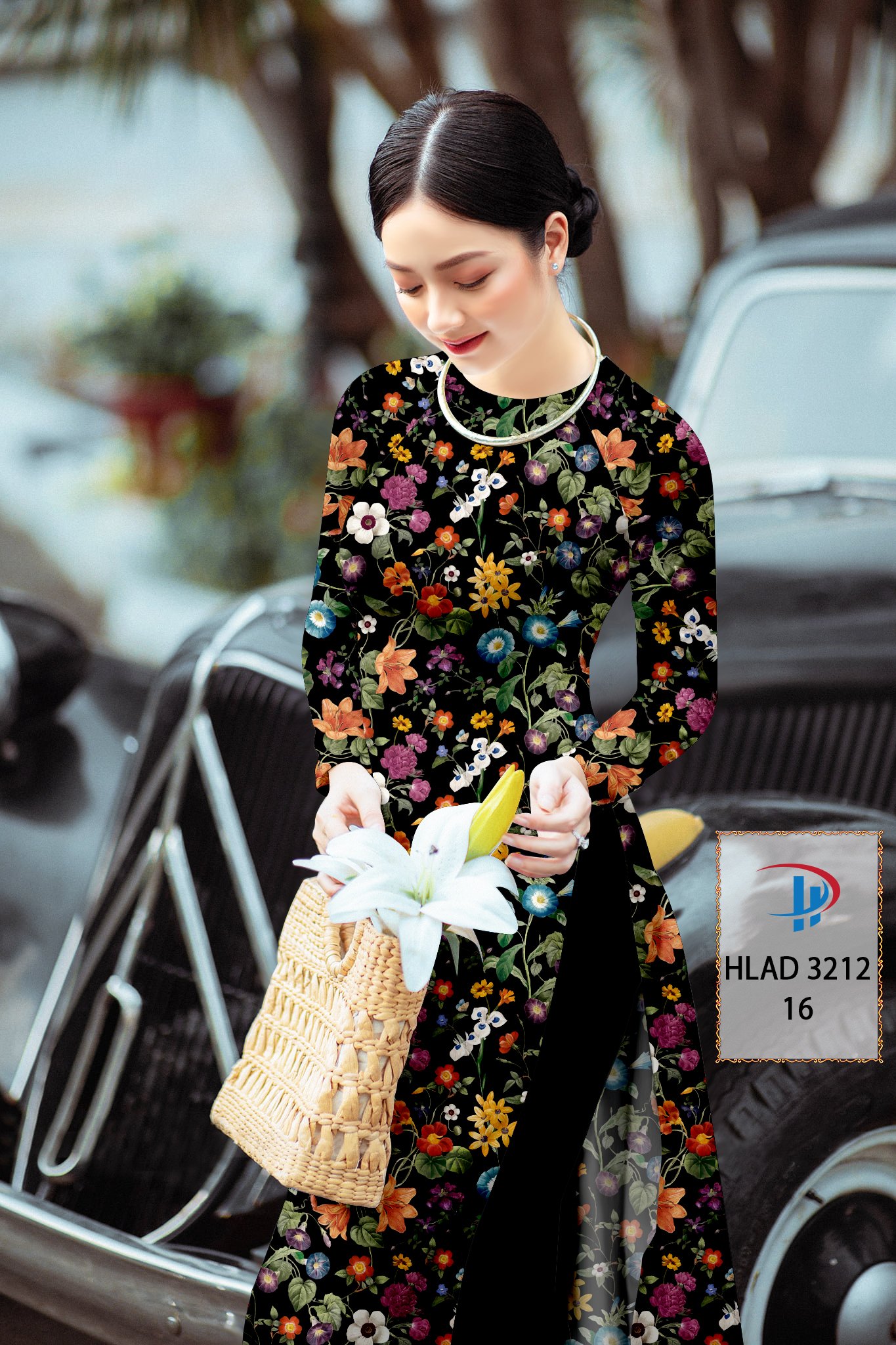 Vải áo dài hoa nguyên áo hlad-3212 - Ảnh 4