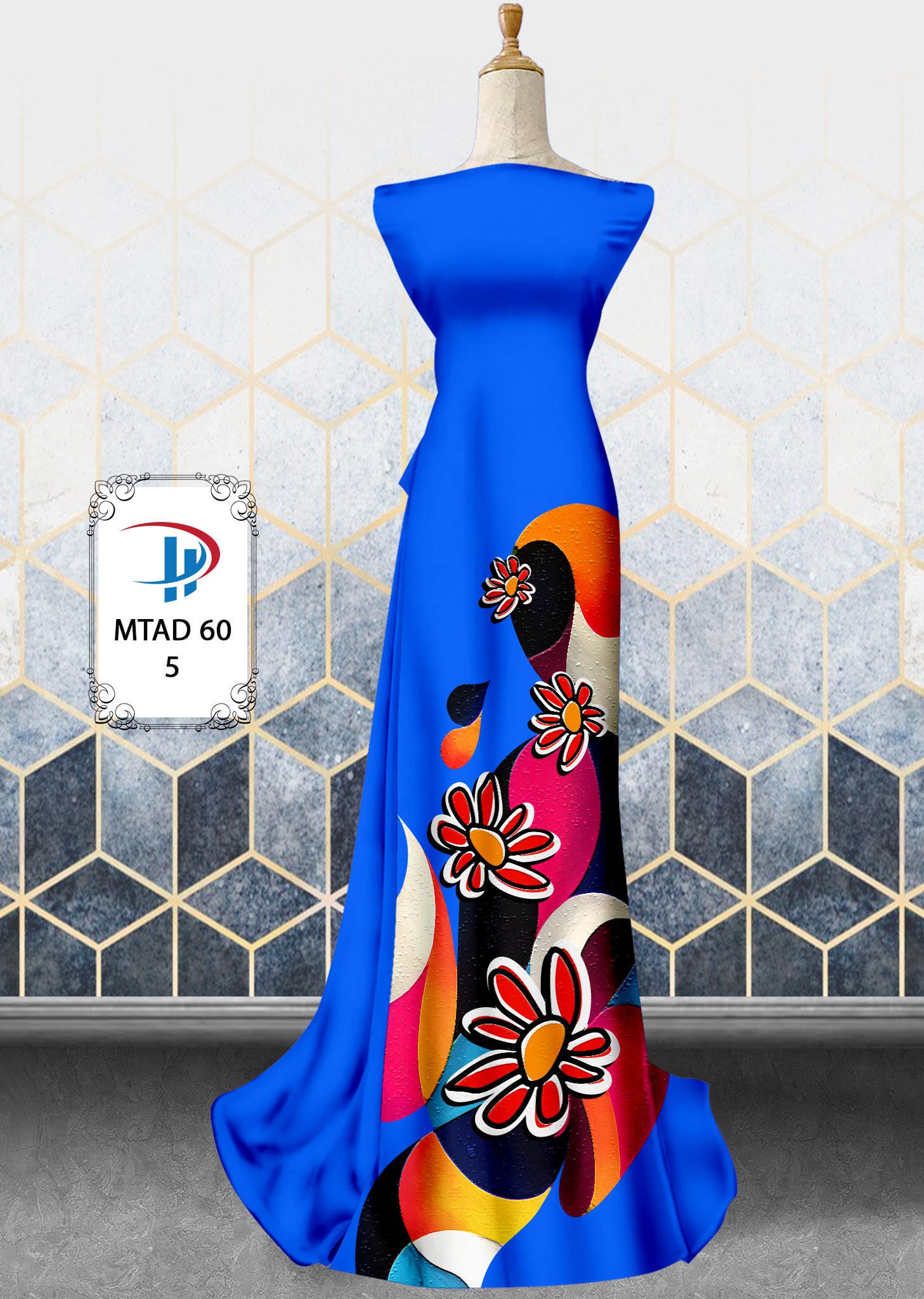 Vải áo dài hoa 3d mtad-60 - Ảnh 17