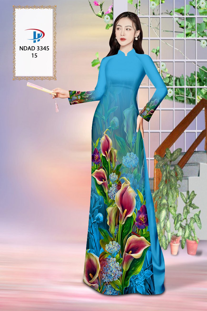 Vải áo dài hoa loa kèn ndad-3345 - Ảnh 23