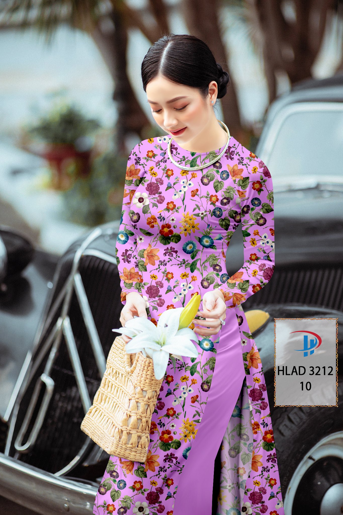 Vải áo dài hoa nguyên áo hlad-3212 - Ảnh 2