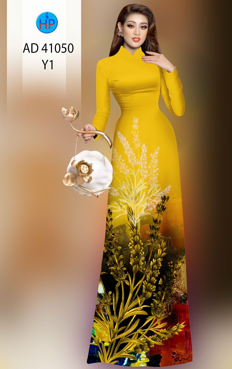 Vải áo dài hoa 3d ad 41050 - Ảnh 5