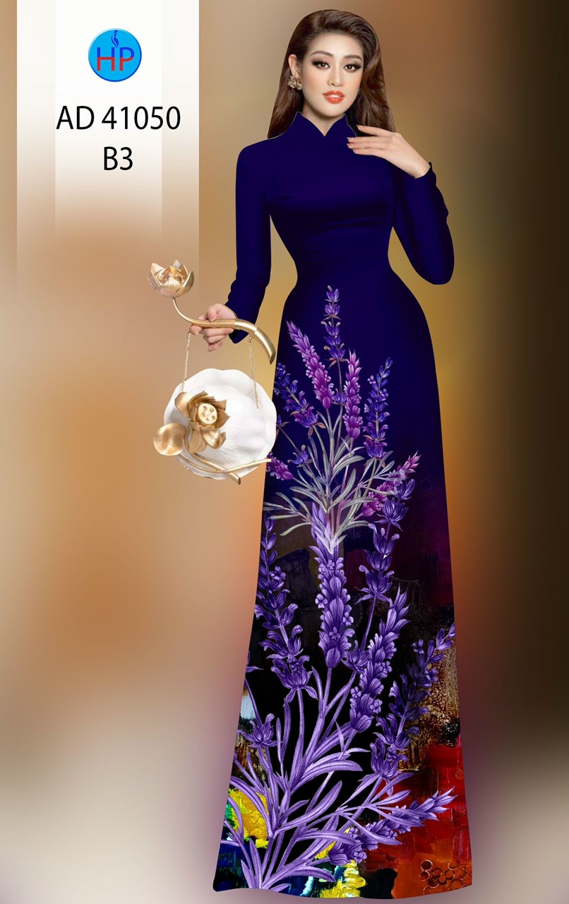 Vải áo dài hoa 3d ad 41050 - Ảnh 19