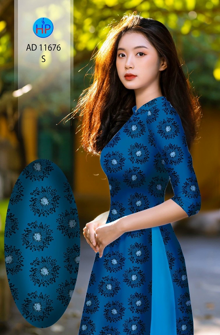 Vải áo dài hoa văn đều ad 11676 - Ảnh 2