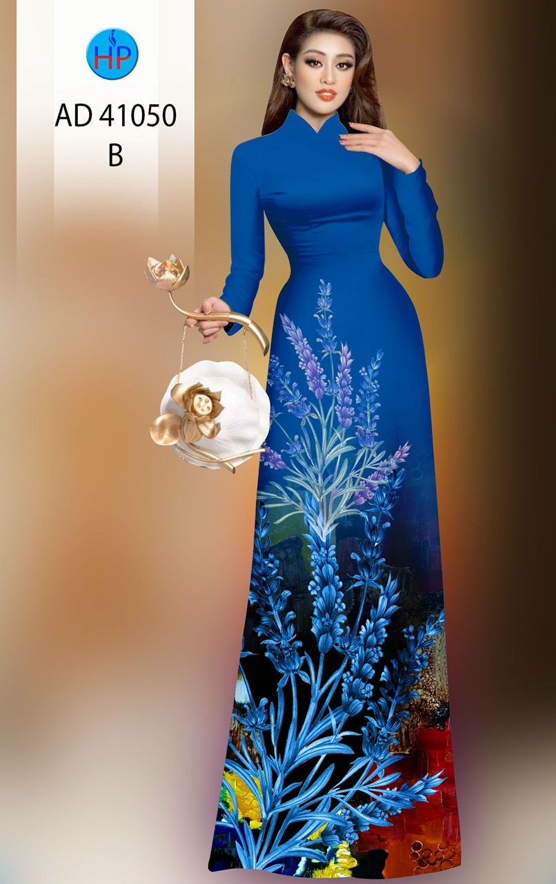 Vải áo dài hoa 3d ad 41050 - Ảnh 4