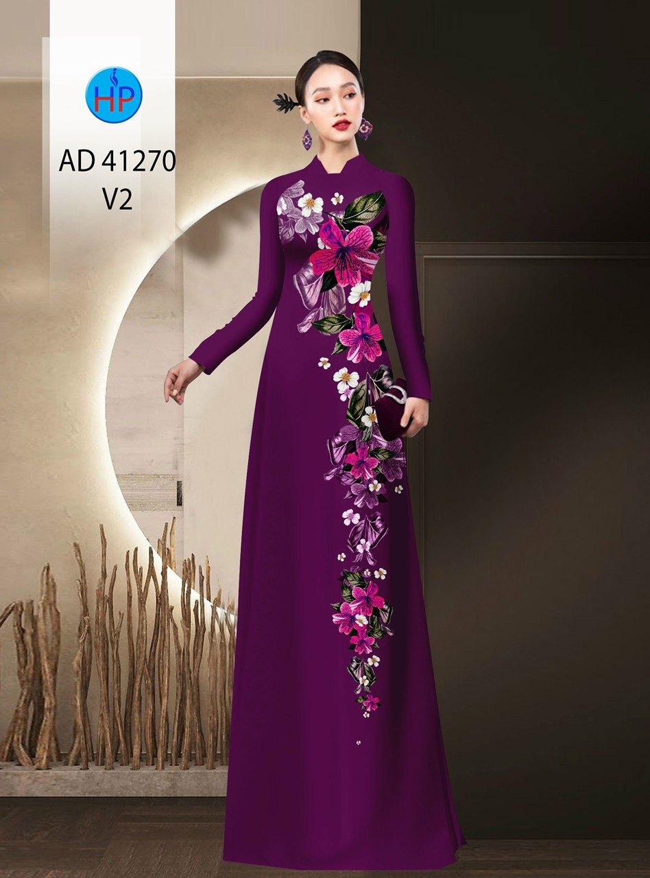Vải áo dài hoa 3d ad 41270 - Ảnh 18