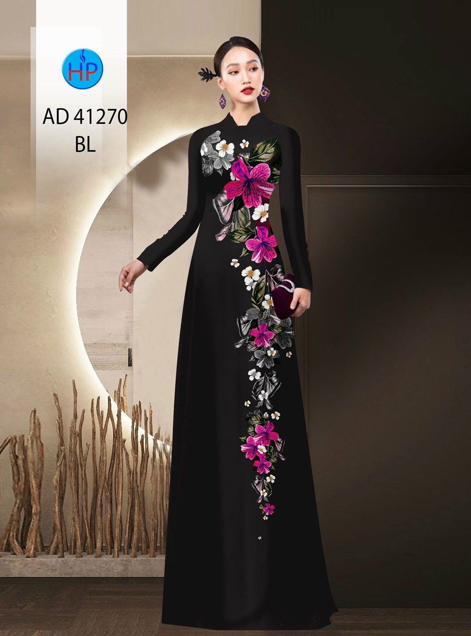 Vải áo dài hoa 3d ad 41270 - Ảnh 19