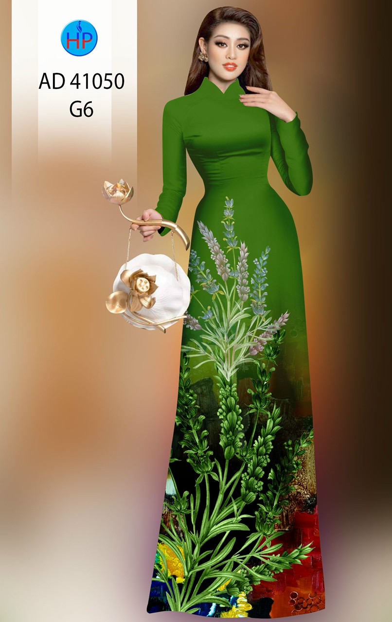Vải áo dài hoa 3d ad 41050 - Ảnh 11