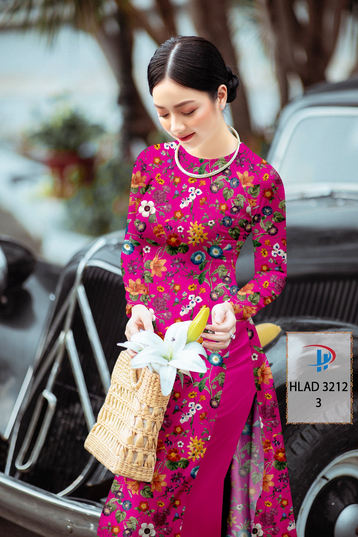 Vải áo dài hoa nguyên áo hlad-3212 - Ảnh 7