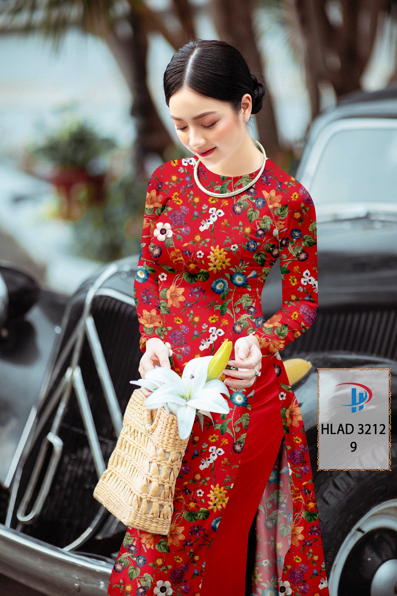Vải áo dài hoa nguyên áo hlad-3212 - Ảnh 3