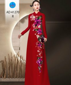 Vải áo dài hoa 3d ad 41270