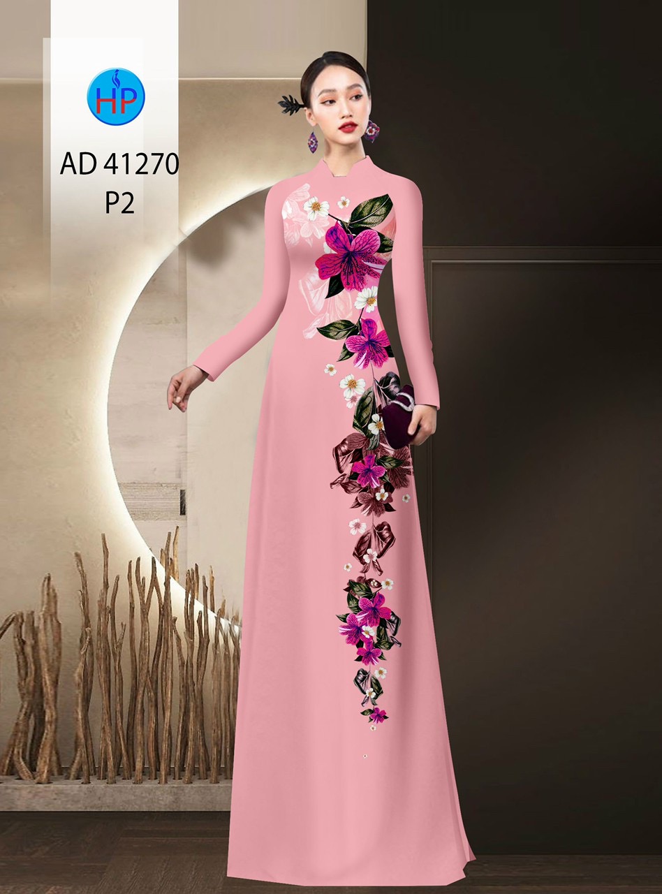 Vải áo dài hoa 3d ad 41270 - Ảnh 20