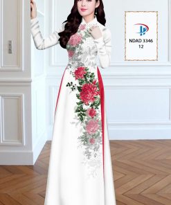 Vải áo dài hoa 3d ndad-3346