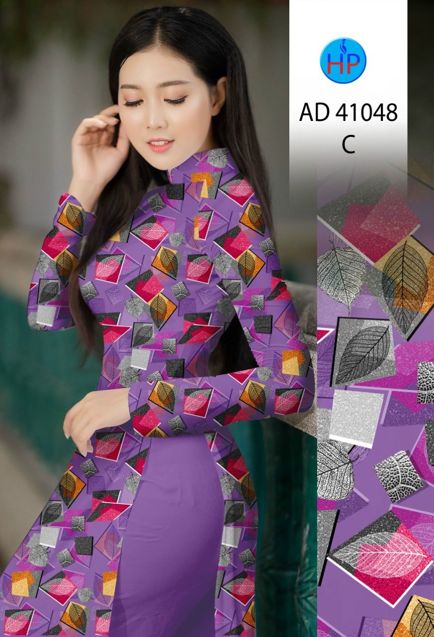Vải áo dài chiếc lá ad 41048