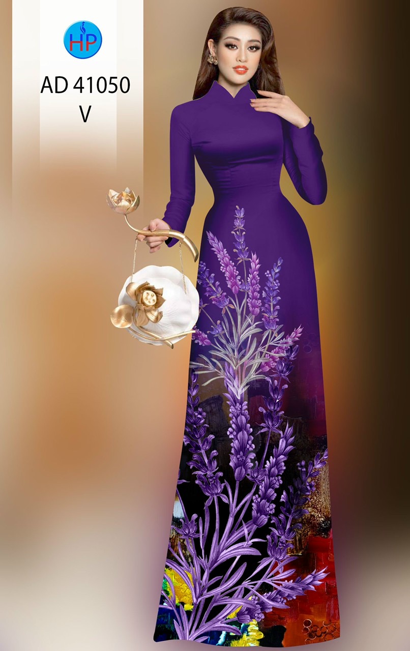 Vải áo dài hoa 3d ad 41050 - Ảnh 6