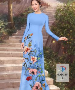 Vải áo dài hoa 3d hlad-3211