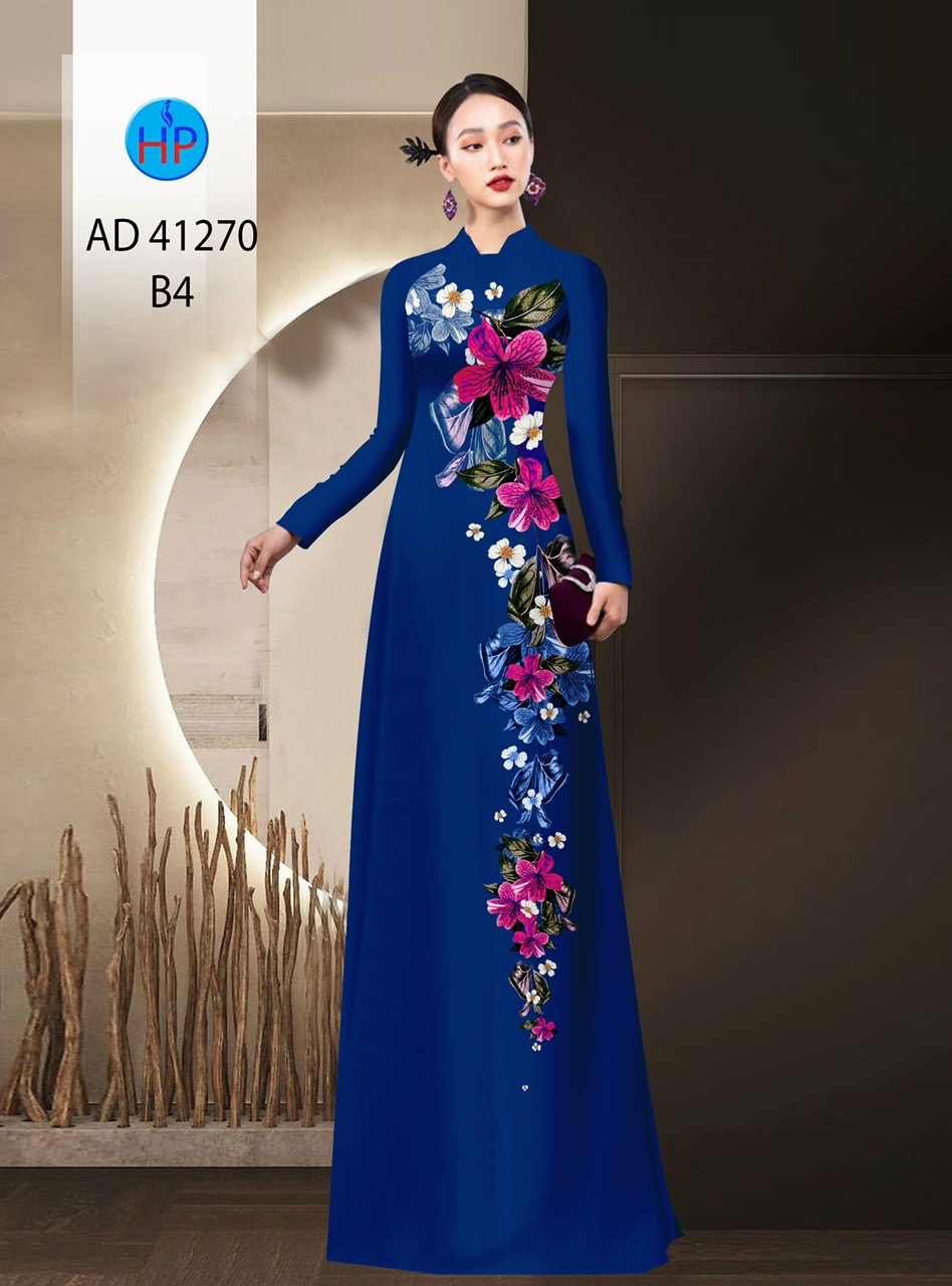 Vải áo dài hoa 3d ad 41270 - Ảnh 13