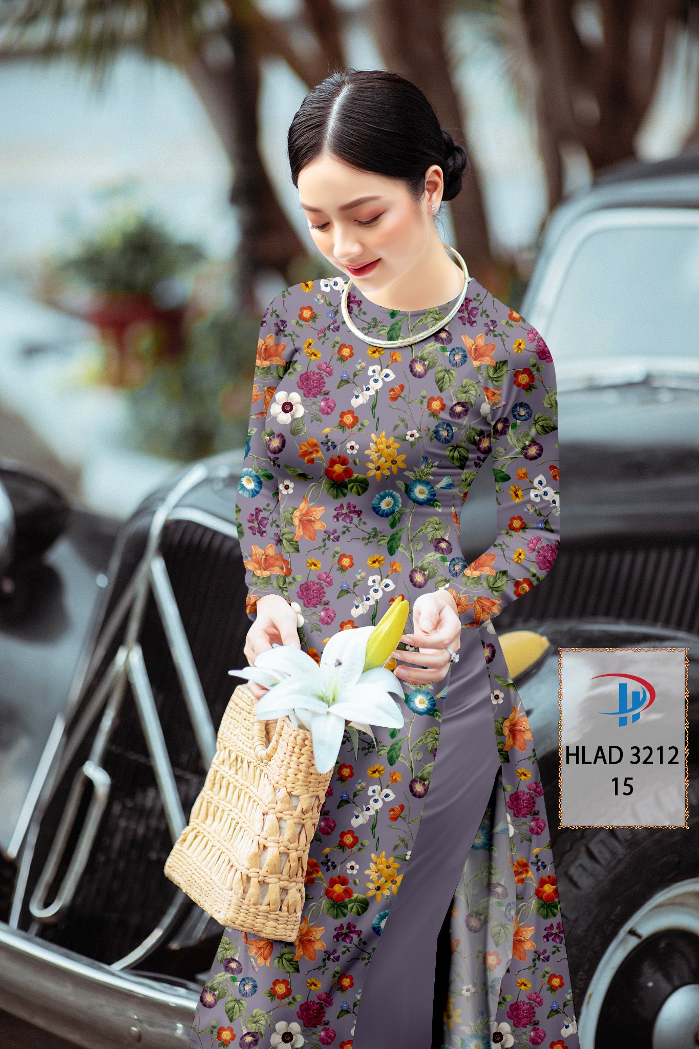 Vải áo dài hoa nguyên áo hlad-3212 - Ảnh 8