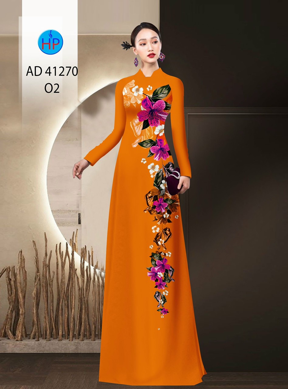 Vải áo dài hoa 3d ad 41270 - Ảnh 4