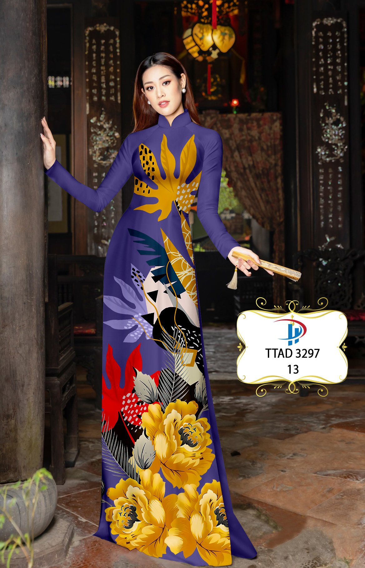 Vải áo dài hoa 3d ttad-3297 - Ảnh 18
