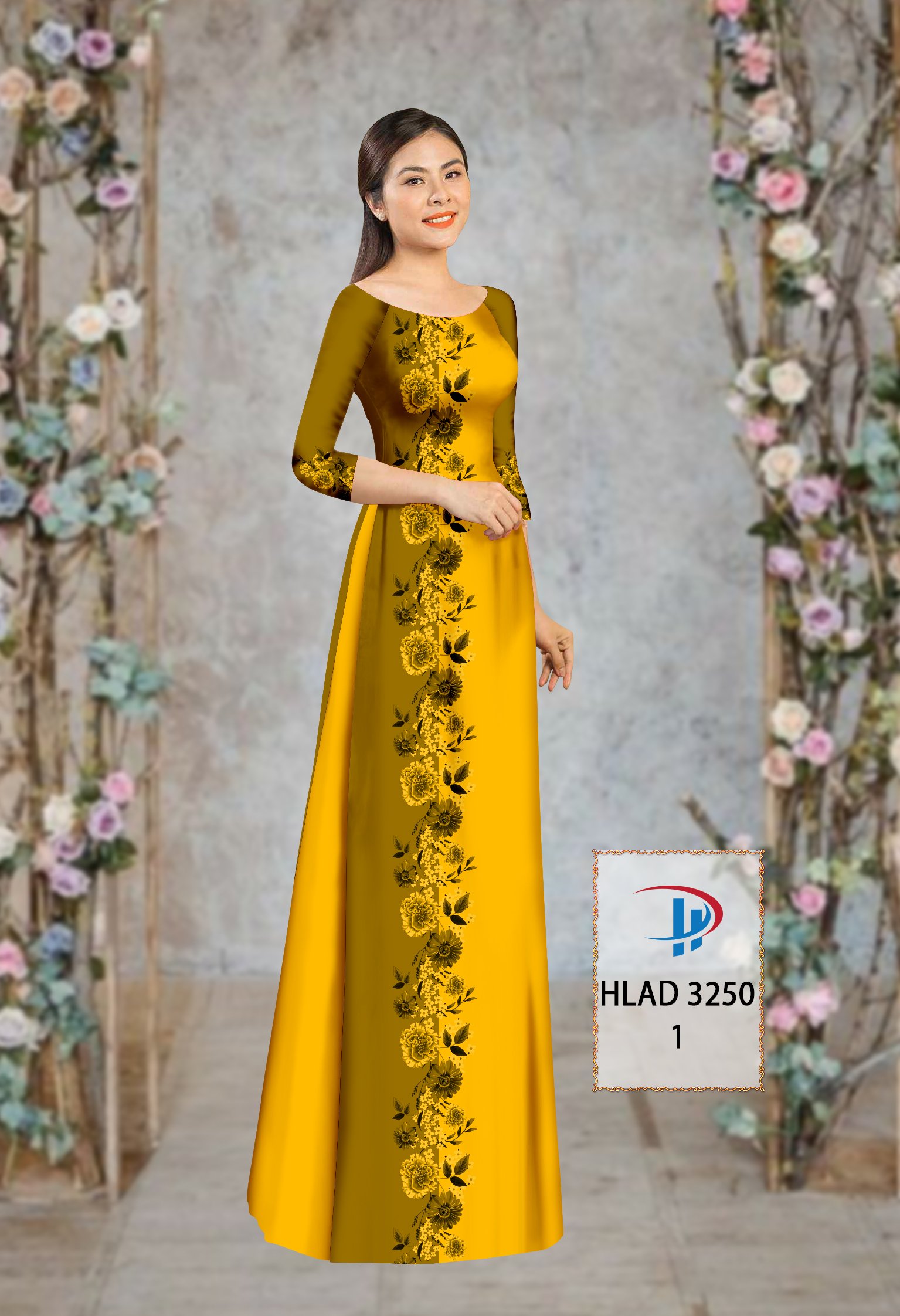 Vải áo dài hoa 3d hlad-3250 - Ảnh 18