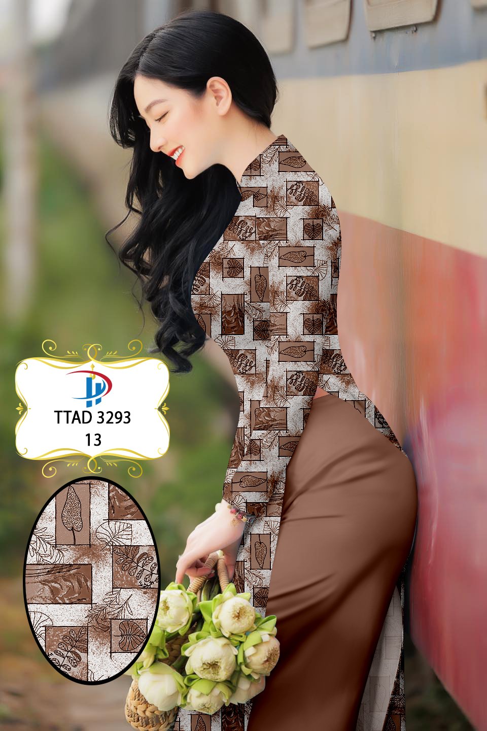 Vải áo dài hoa văn đều ttad-3293 - Ảnh 17