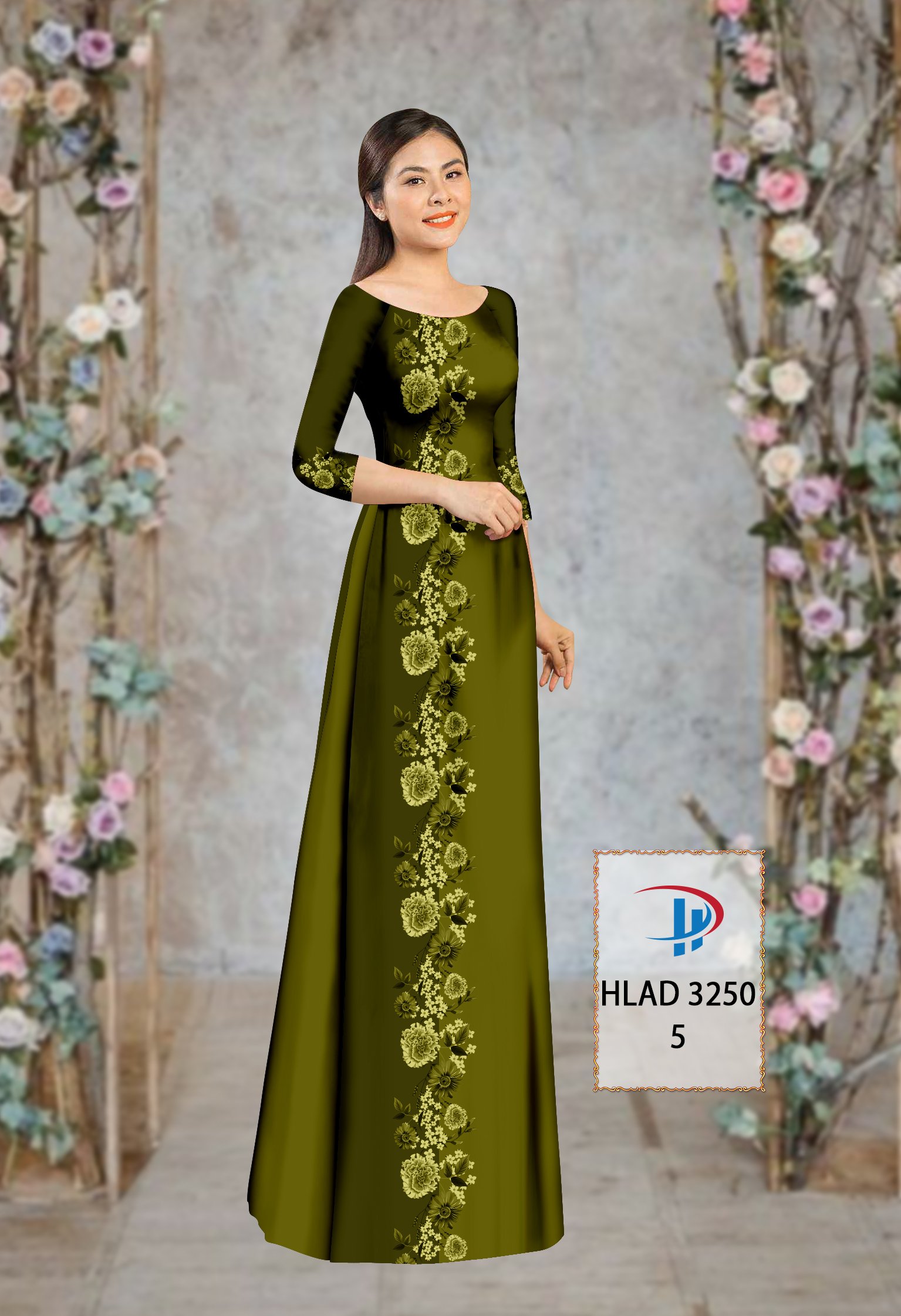 Vải áo dài hoa 3d hlad-3250 - Ảnh 22