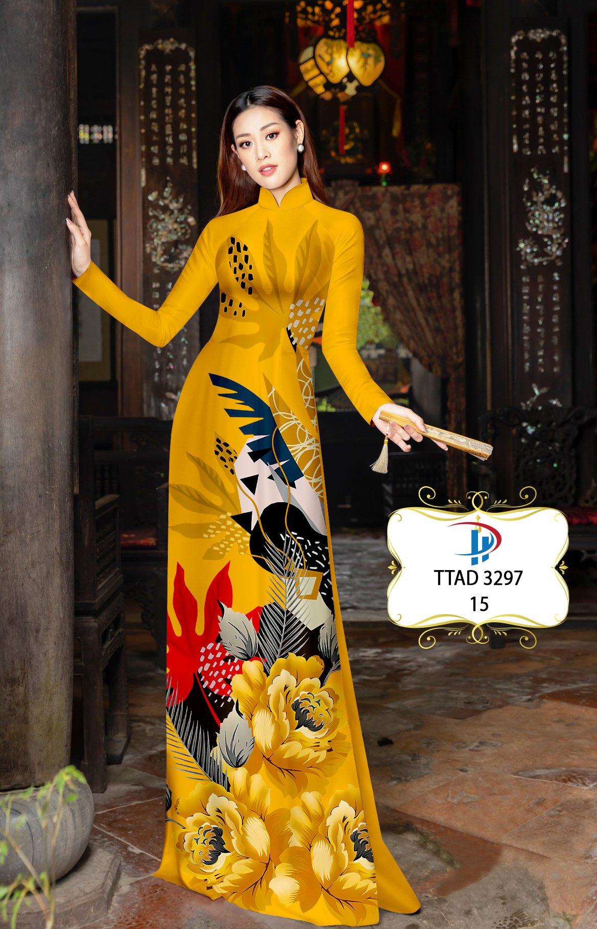 Vải áo dài hoa 3d ttad-3297 - Ảnh 13