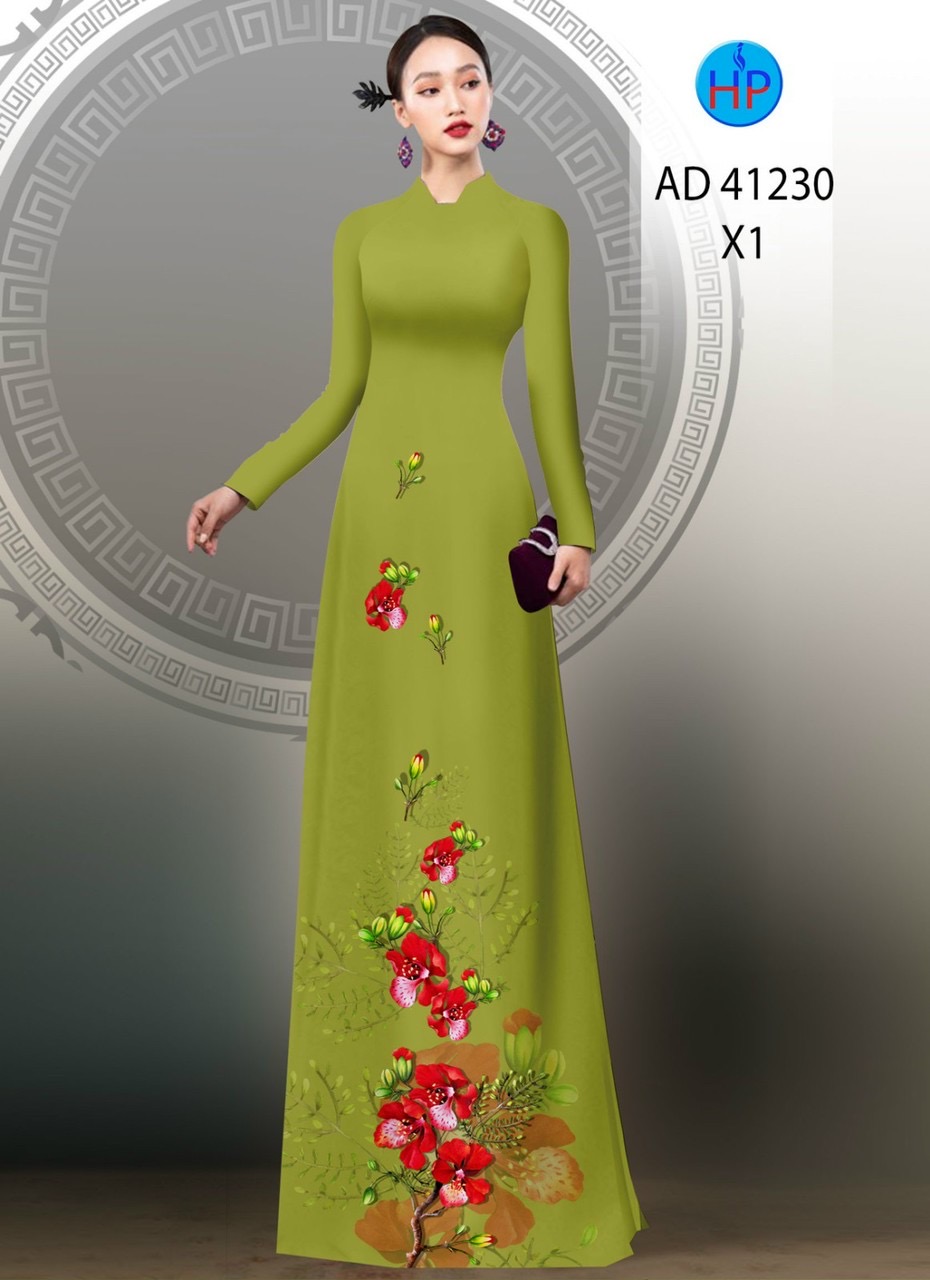 Vải áo dài hoa phượng ad 41230 - Ảnh 4