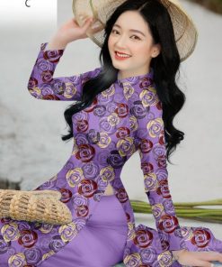 Alternative view of Vải áo dài hoa đều ad 21952