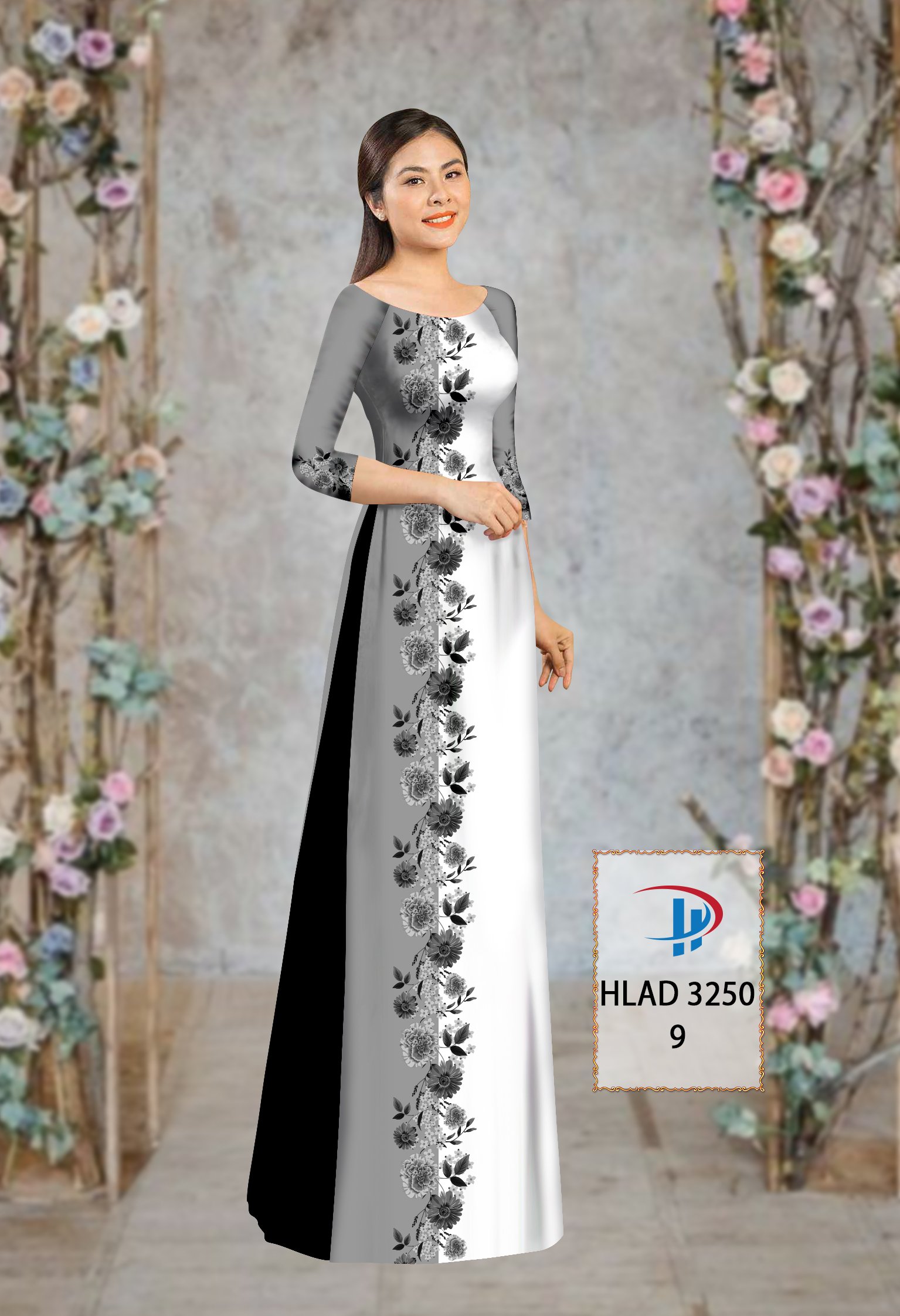 Vải áo dài hoa 3d hlad-3250 - Ảnh 25