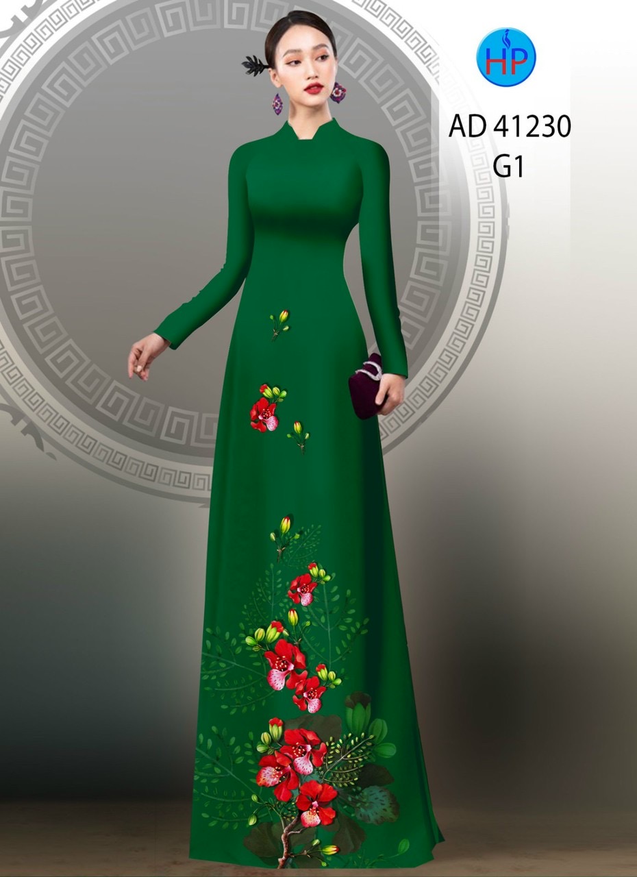 Vải áo dài hoa phượng ad 41230 - Ảnh 6