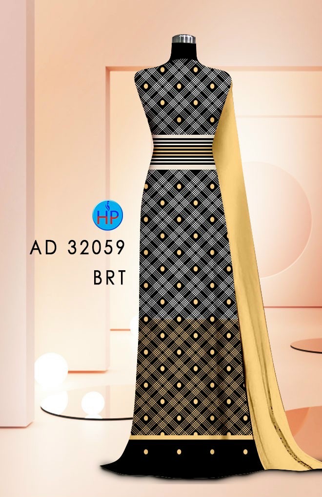 Vải áo dài hoa văn ad 32059