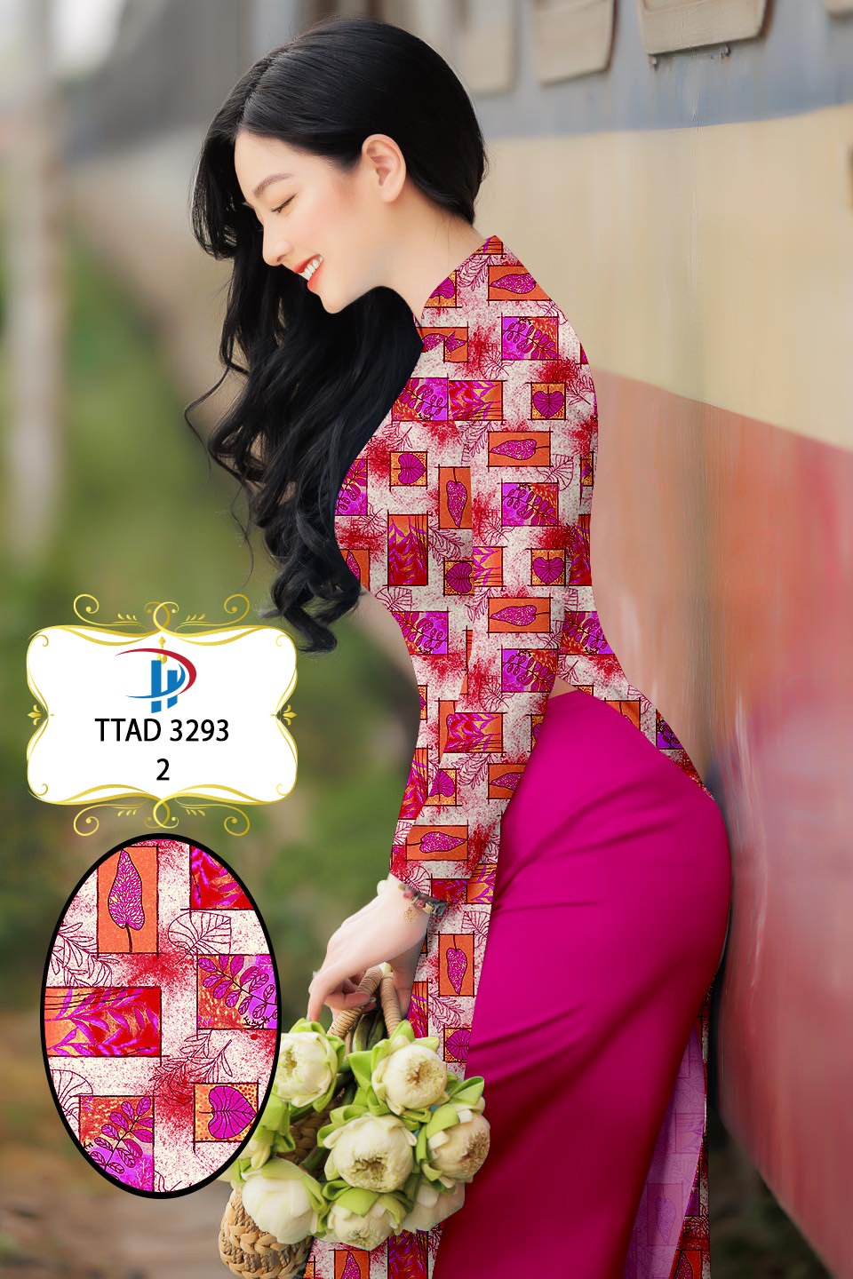 Vải áo dài hoa văn đều ttad-3293 - Ảnh 2