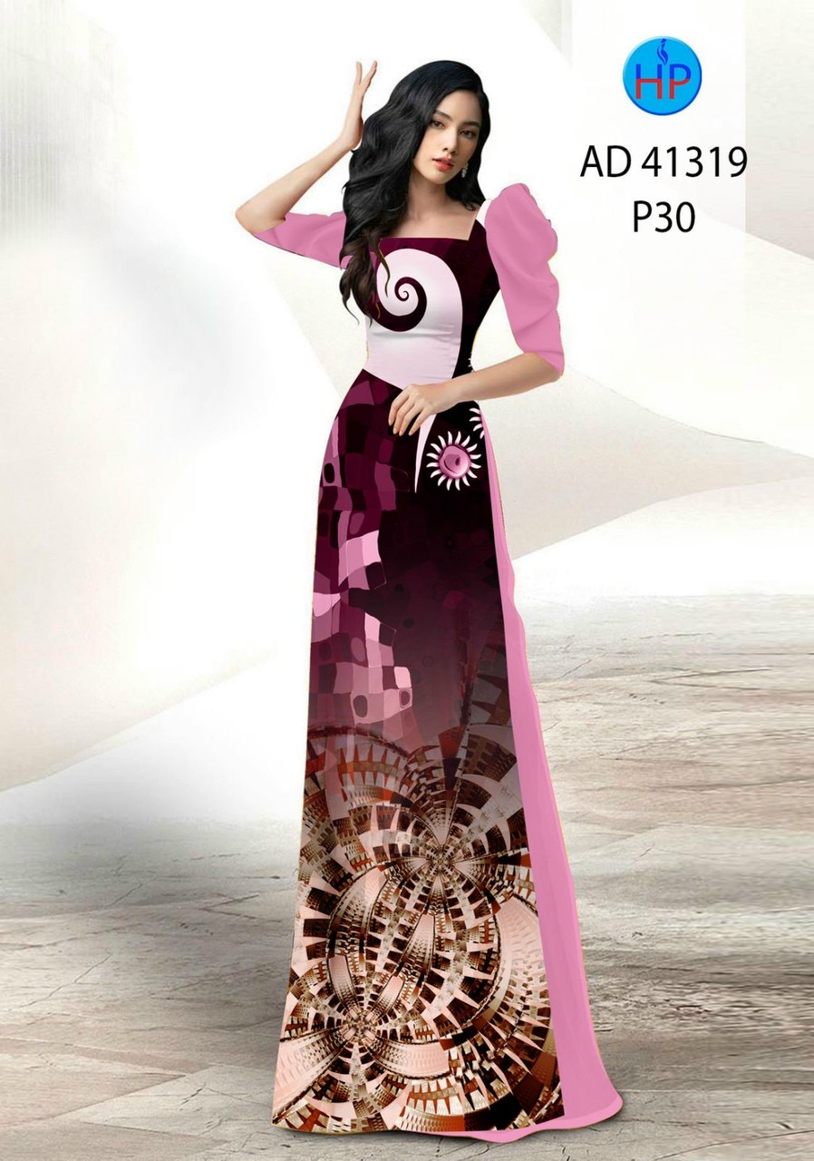 Vải áo dài hoa văn ad 41319