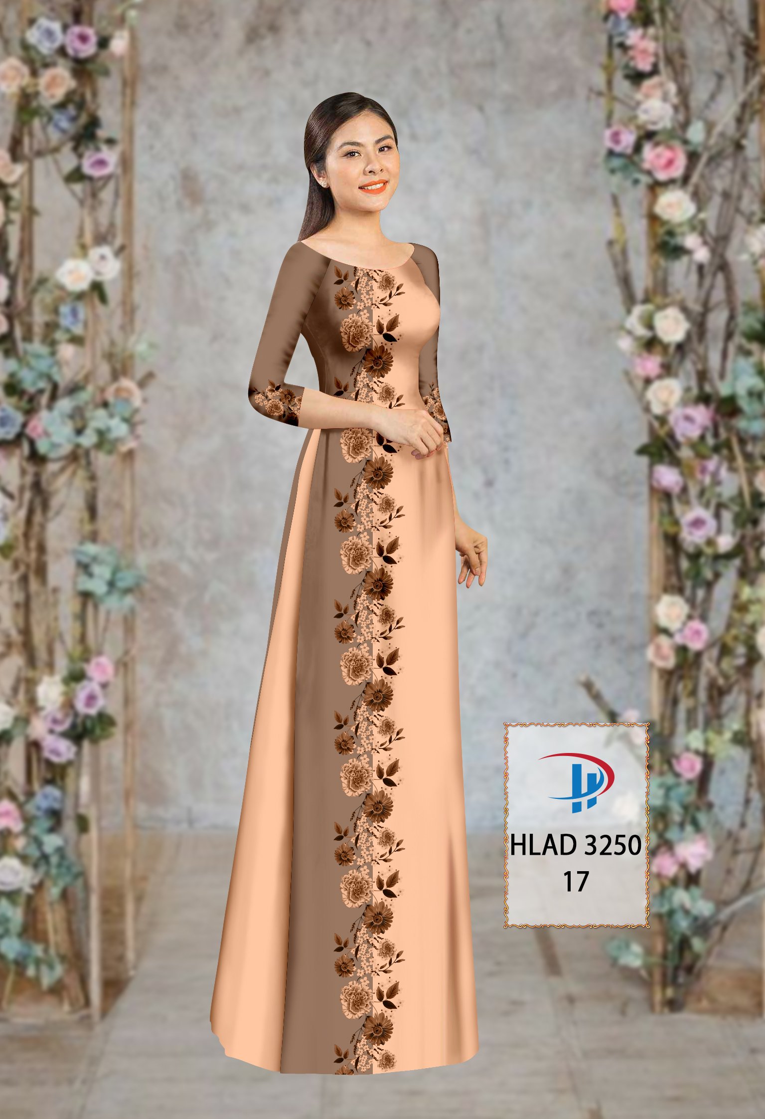 Vải áo dài hoa 3d hlad-3250 - Ảnh 10