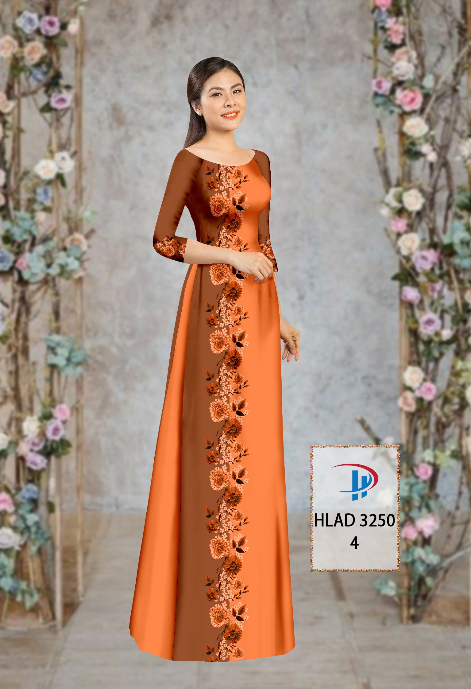 Vải áo dài hoa 3d hlad-3250 - Ảnh 24