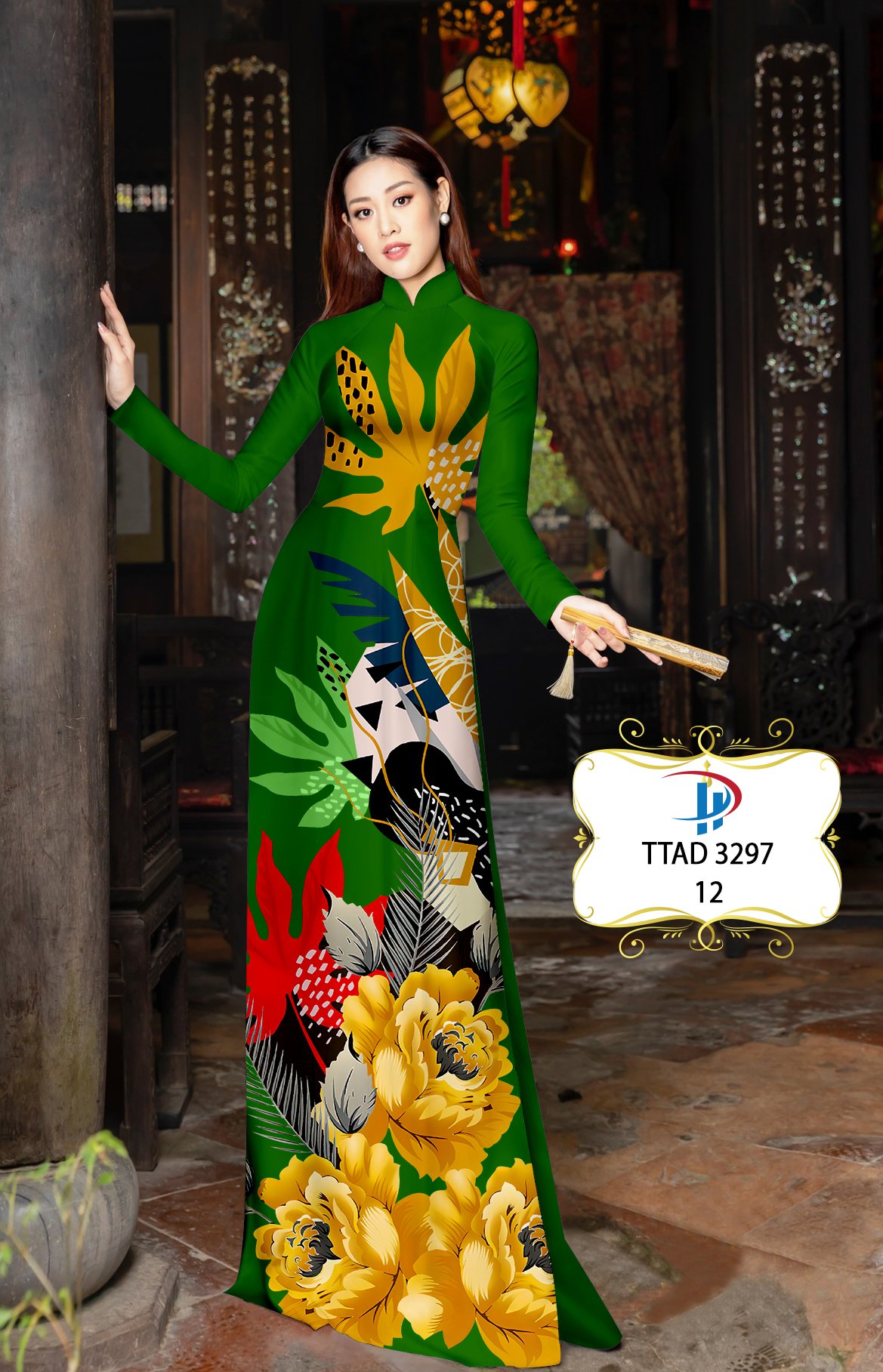 Vải áo dài hoa 3d ttad-3297 - Ảnh 10