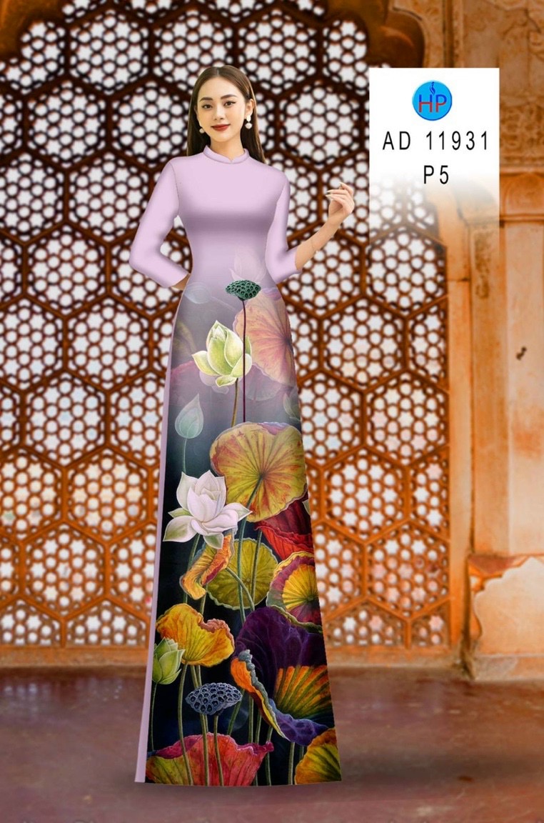 Vải áo dài hoa sen ad 11931 - Ảnh 8