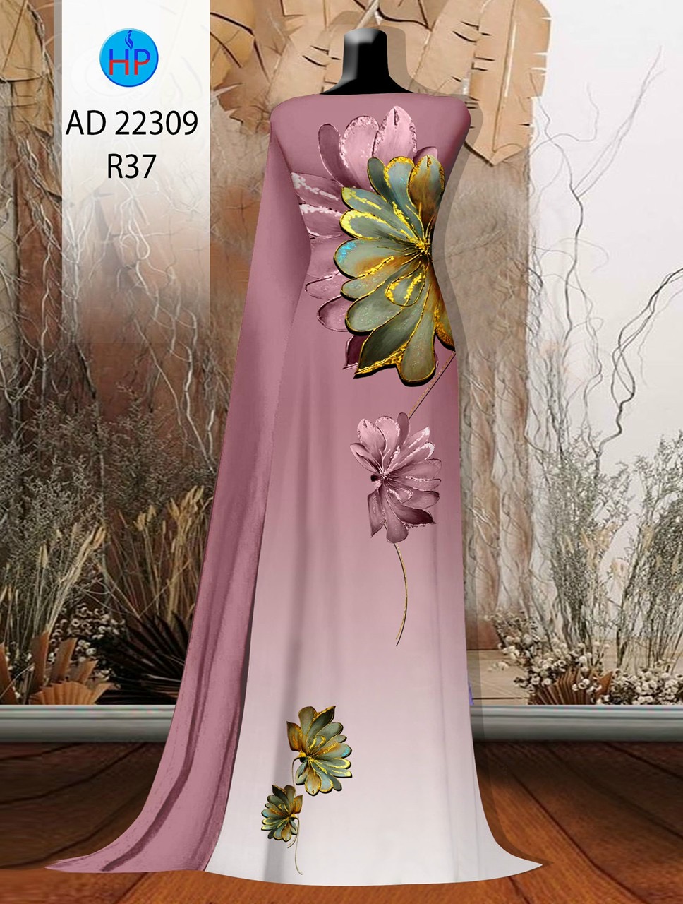 Vải áo dài hoa eo ad 22309 - Ảnh 10