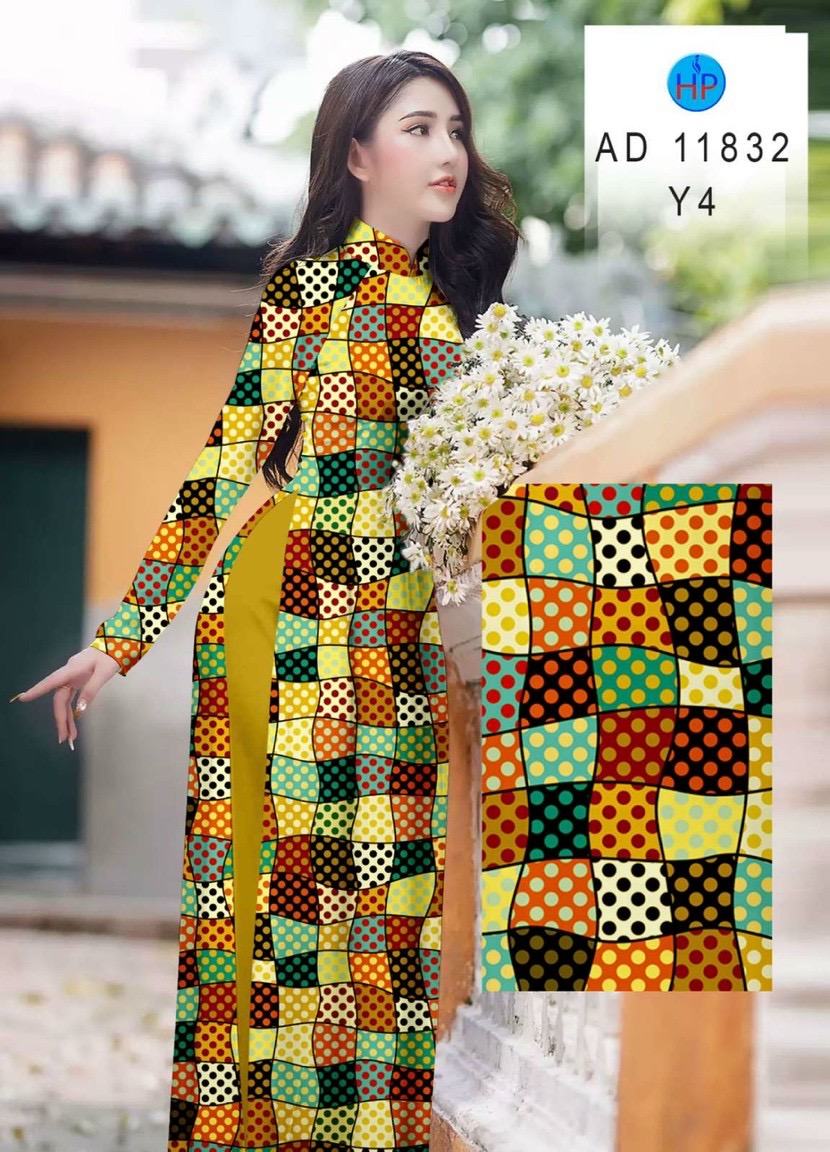 Vải áo dài hoa văn đều ad 11832 - Ảnh 3