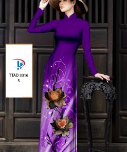 Alternative view of Vải áo dài hoa 3d ttad-3316