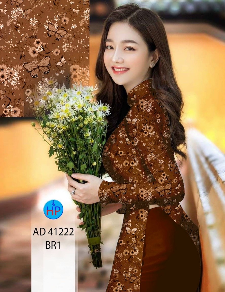 Vải áo dài hoa đều ad 41222 - Ảnh 2