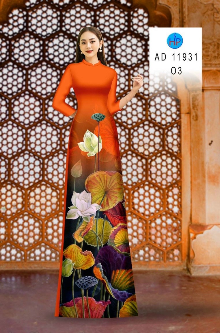 Vải áo dài hoa sen ad 11931 - Ảnh 12
