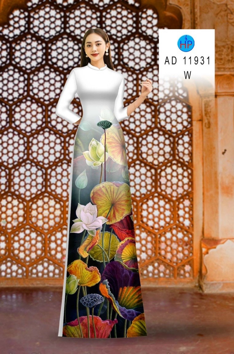 Vải áo dài hoa sen ad 11931 - Ảnh 6