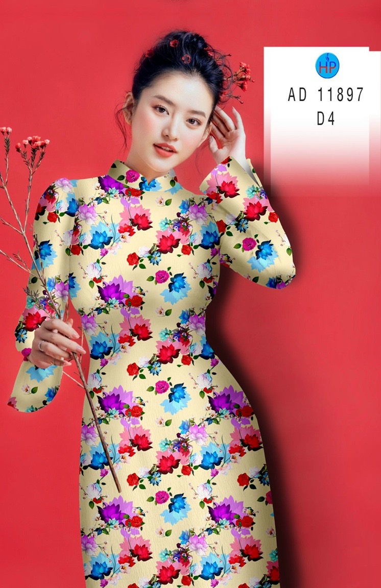 Vải áo dài hoa đều ad 11897 - Ảnh 10