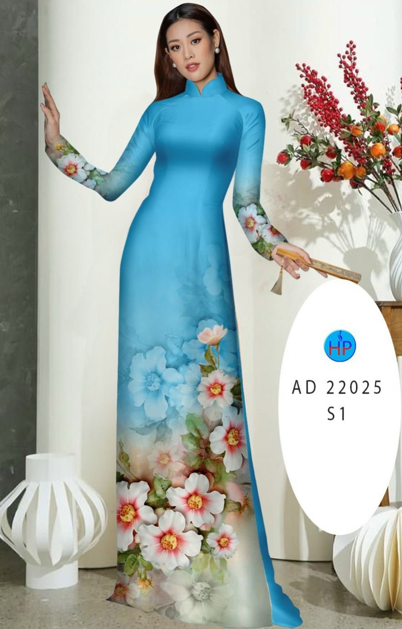 Vải áo dài hoa 3d ad 22025 - Ảnh 9