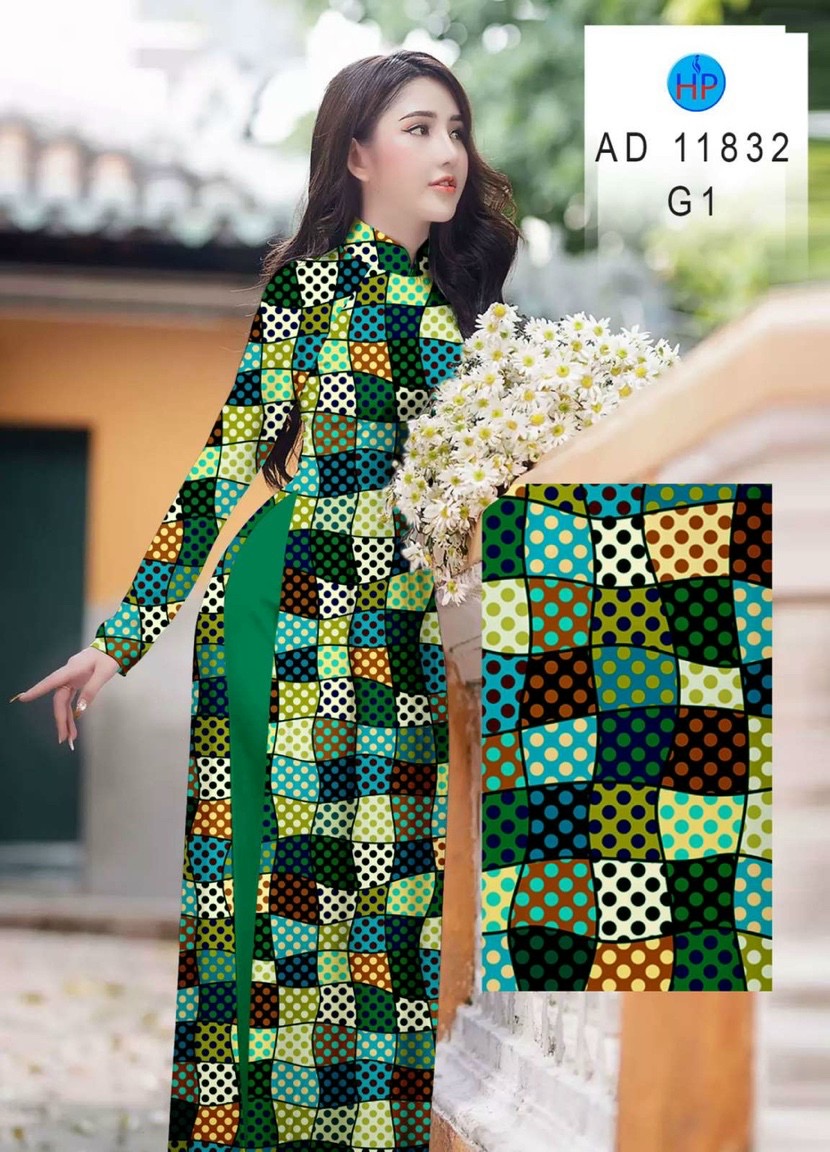 Vải áo dài hoa văn đều ad 11832 - Ảnh 4