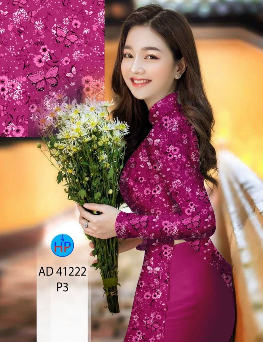 Vải áo dài hoa đều ad 41222 - Ảnh 5